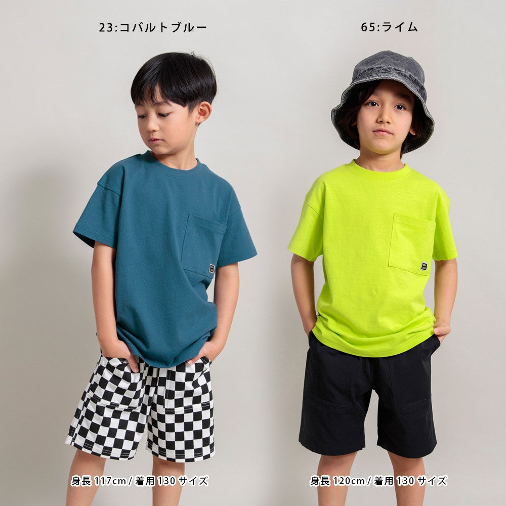 Japanese children's clothing Branches pocket short-sleeved T-shirt 90-160cm boys' spring and summer TOPS