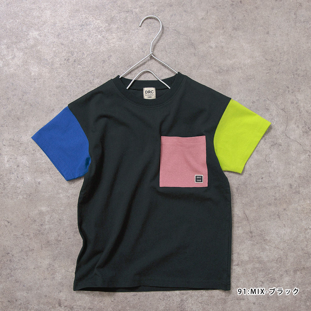 Japanese children's clothing Branches pocket short-sleeved T-shirt 90-160cm boys' spring and summer TOPS