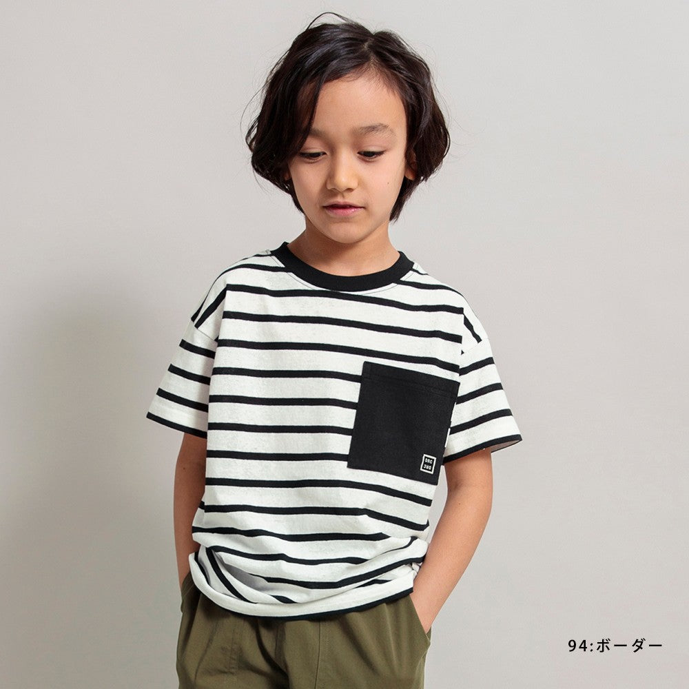 Japanese children's clothing Branches pocket short-sleeved T-shirt 90-160cm boys' spring and summer TOPS