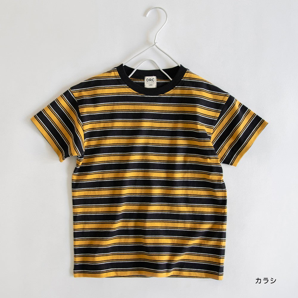Japanese Branches Striped Short-Sleeved Tops (100-150cm) for Boys (Summer)