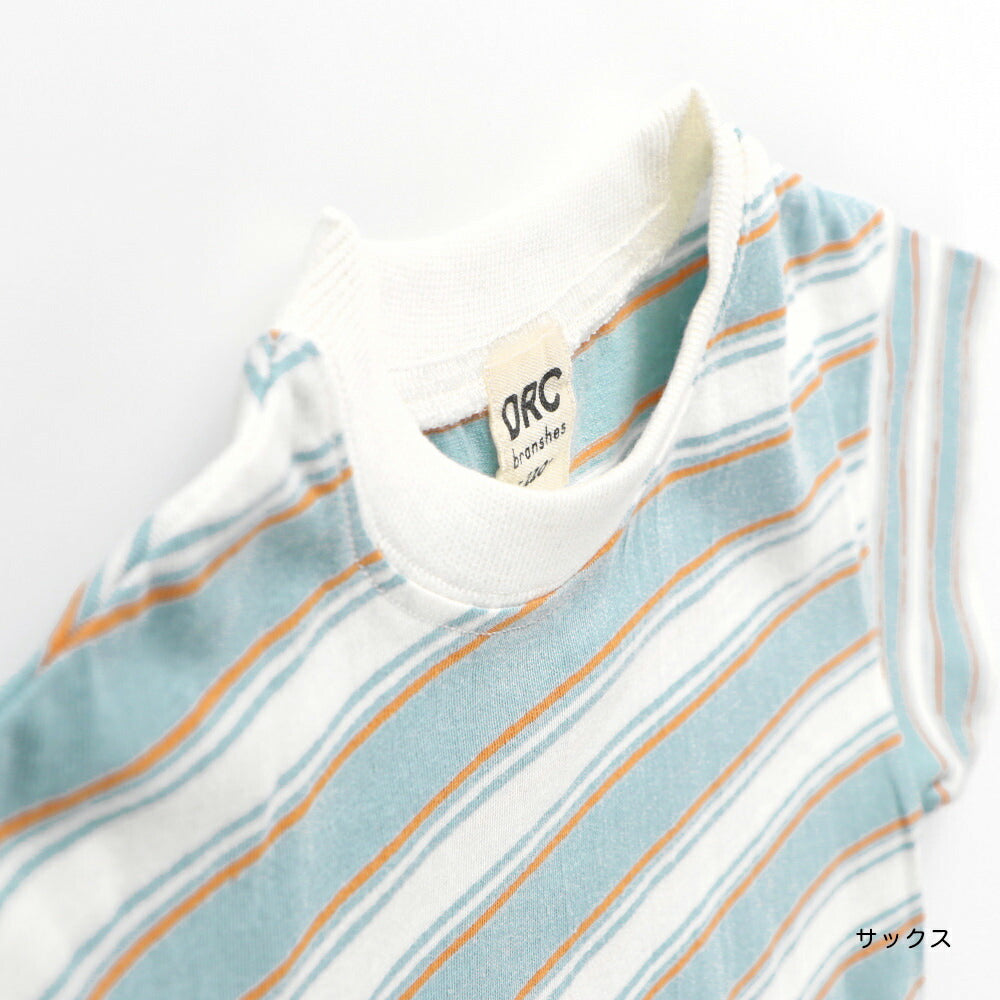 Japanese Branches Striped Short-Sleeved Tops (100-150cm) for Boys (Summer)