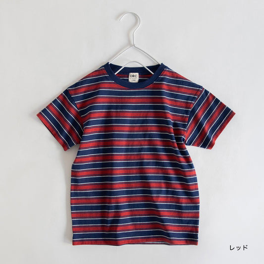 Japanese Branches Striped Short-Sleeved Tops (100-150cm) for Boys (Summer)