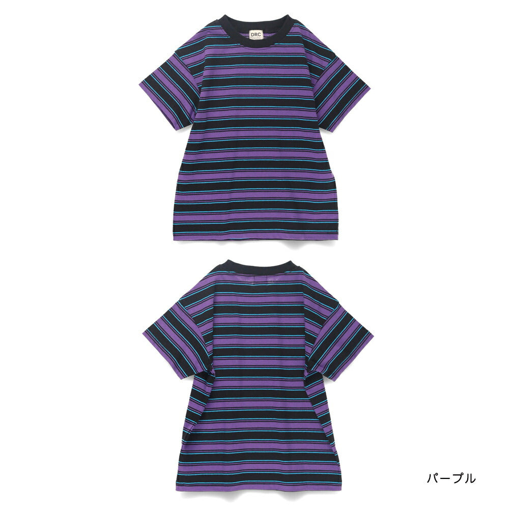Japanese Branches Striped Short-Sleeved Tops (100-150cm) for Boys (Summer)