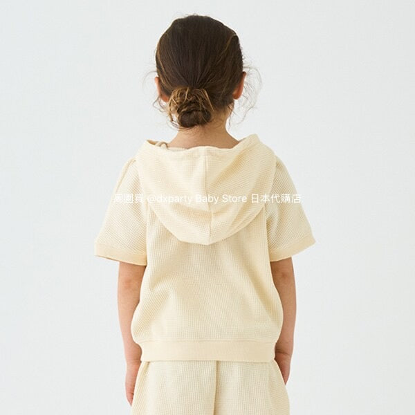 Japanese children's clothing mini#ML waffle hooded top 90-140cm boys/girls summer TOPS