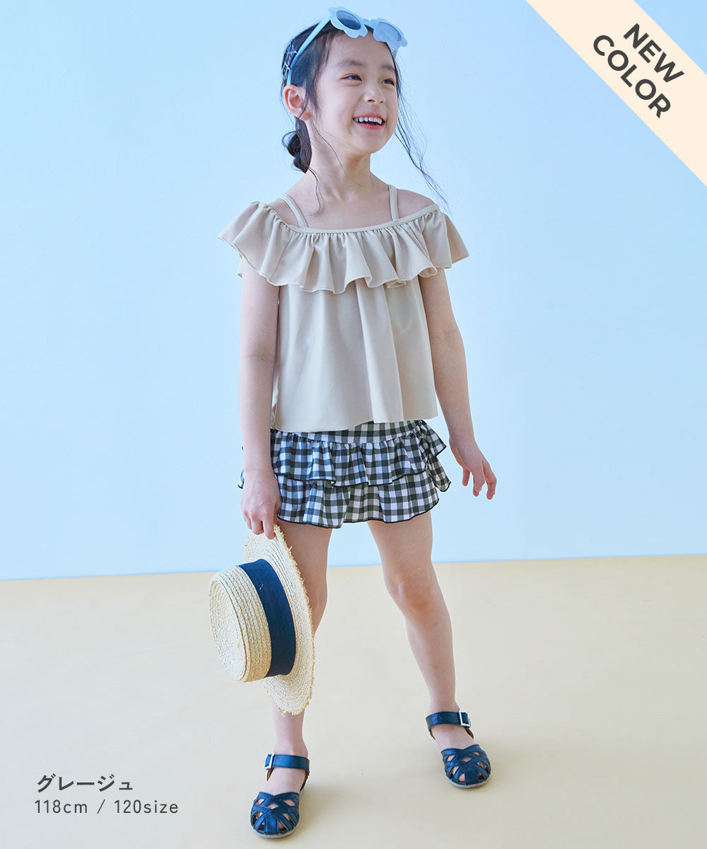 Japanese children's clothing dev!rock UV protection two-piece swimsuit set 100-160cm girls summer swimsuit special edition