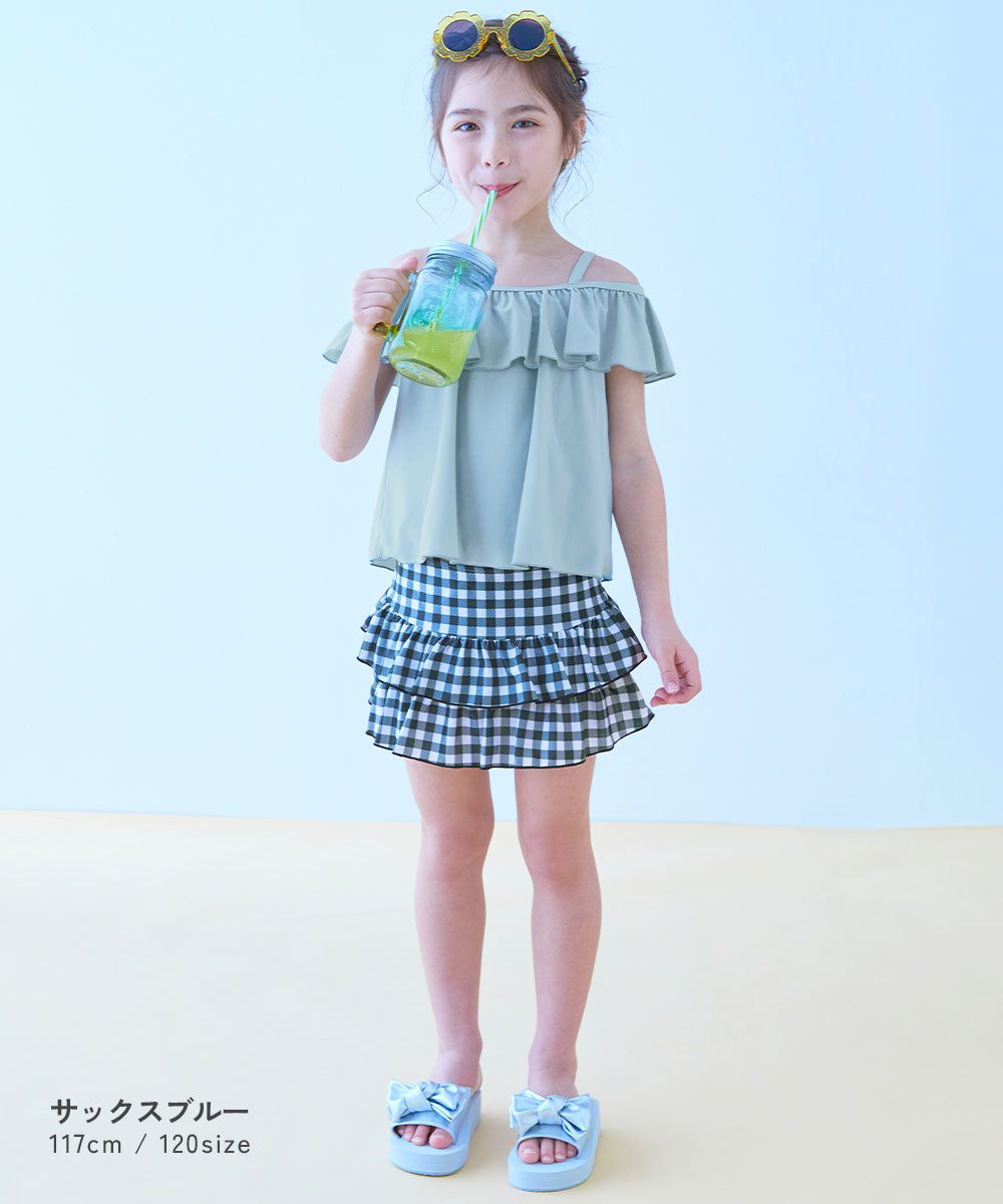 Japanese children's clothing dev!rock UV protection two-piece swimsuit set 100-160cm girls summer swimsuit special edition
