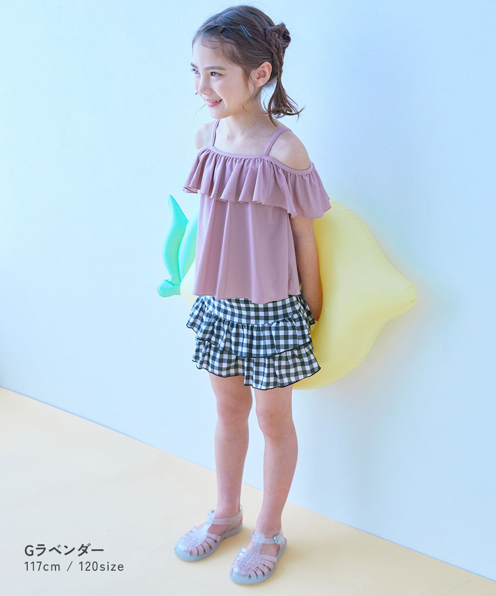 Japanese children's clothing dev!rock UV protection two-piece swimsuit set 100-160cm girls summer swimsuit special edition