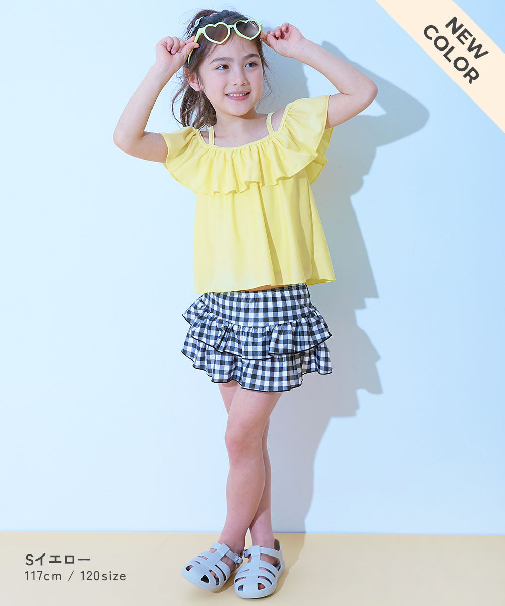 Japanese children's clothing dev!rock UV protection two-piece swimsuit set 100-160cm girls summer swimsuit special edition