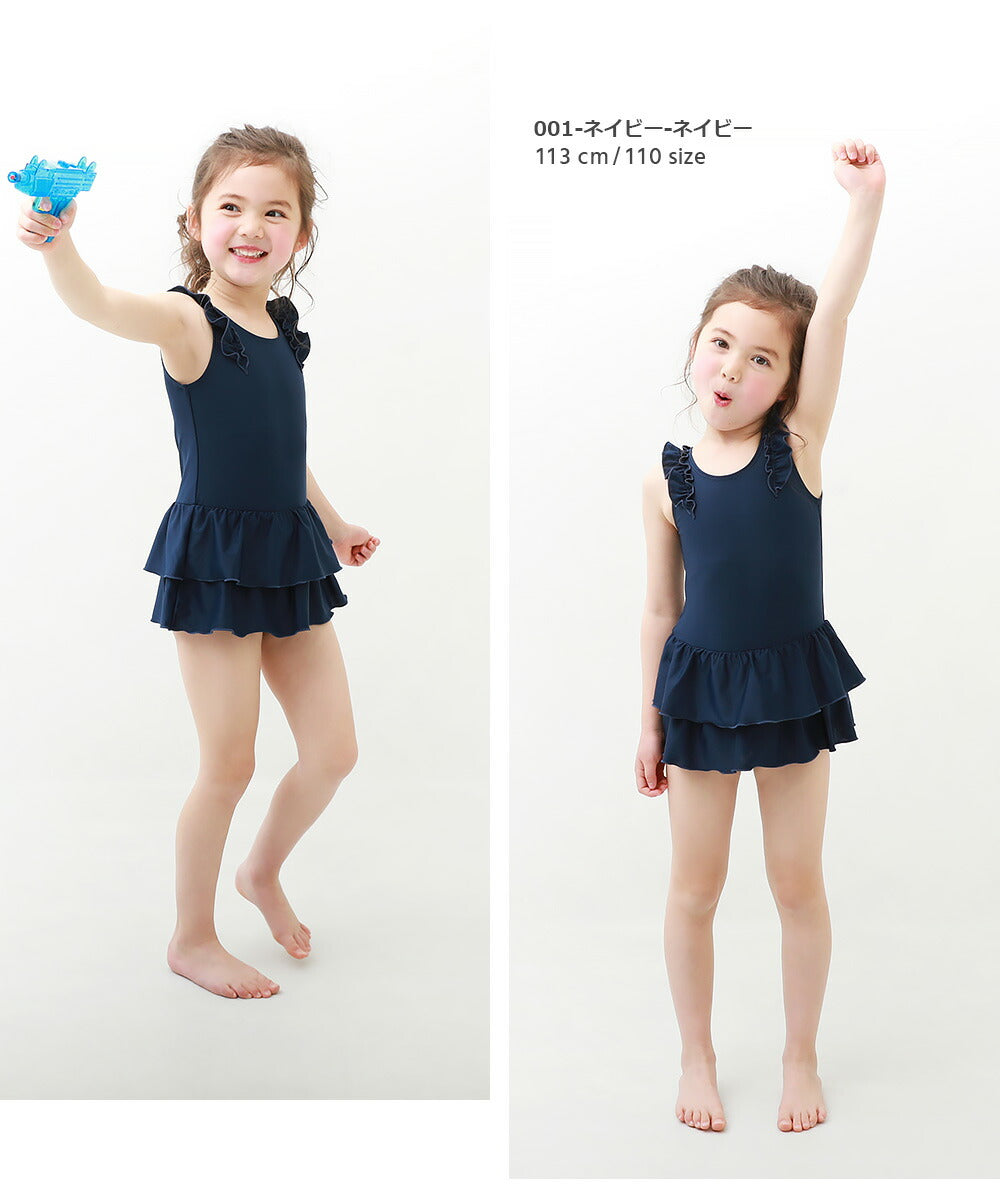 Japanese children's clothing dev!rock UV-proof skirt one-piece swimsuit suitable for school 110-170cm girls summer swimsuit special edition