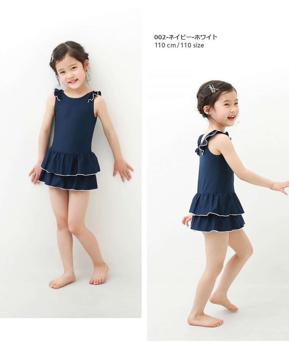 Japanese children's clothing dev!rock UV-proof skirt one-piece swimsuit suitable for school 110-170cm girls summer swimsuit special edition