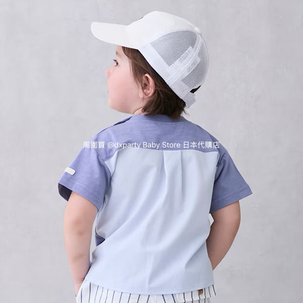 Japanese children's clothing pe#main Contact Cool Ocean Embroidery Top 80-130cm Boys/Girls Summer TOPS