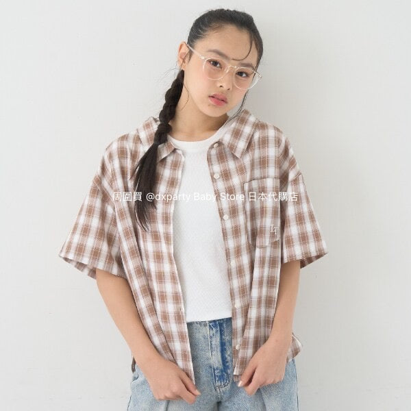 Lovetoxic Japanese children's clothing fake two-piece off-the-shoulder shirt 130-160cm girls summer TOPS