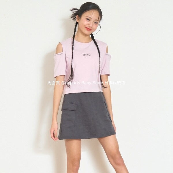 Lovetoxic Japanese children's clothing contact cold off-the-shoulder top and skirt two-piece set 140-160cm girls summer TOPS SKIRTS