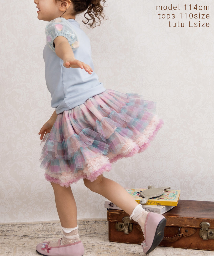 Japanese children's clothing panpantutu retro pink plaid tutu skirt 70-140cm girls newborn baby summer SKIRTS