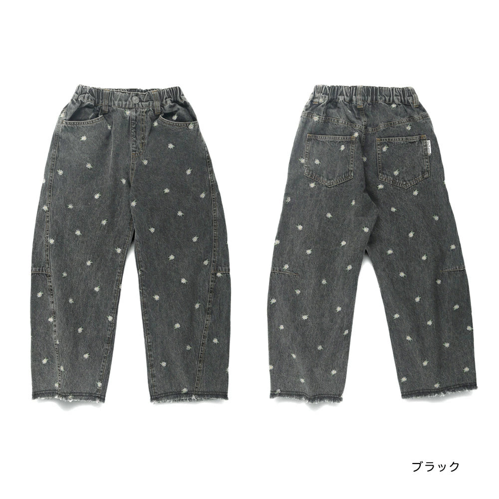 日本童裝 Branshes x Ou? by EDWIN 花卉刺繡牛仔褲 90-150cm 女童款 秋季 PANTS