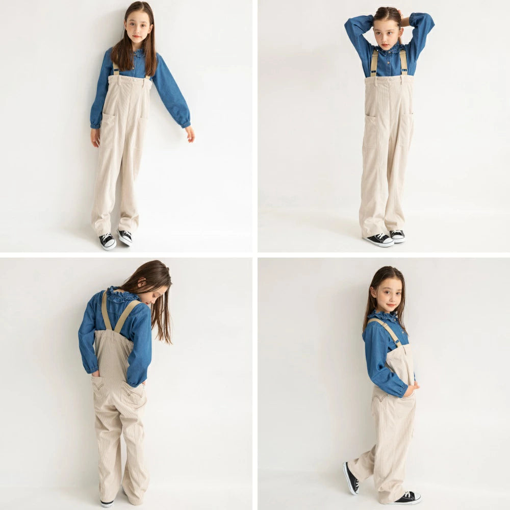 日本童裝 Branshes x Ou? by EDWIN 吊帶工人褲 90-150cm 男童款/女童款 秋季 Jumpsuit