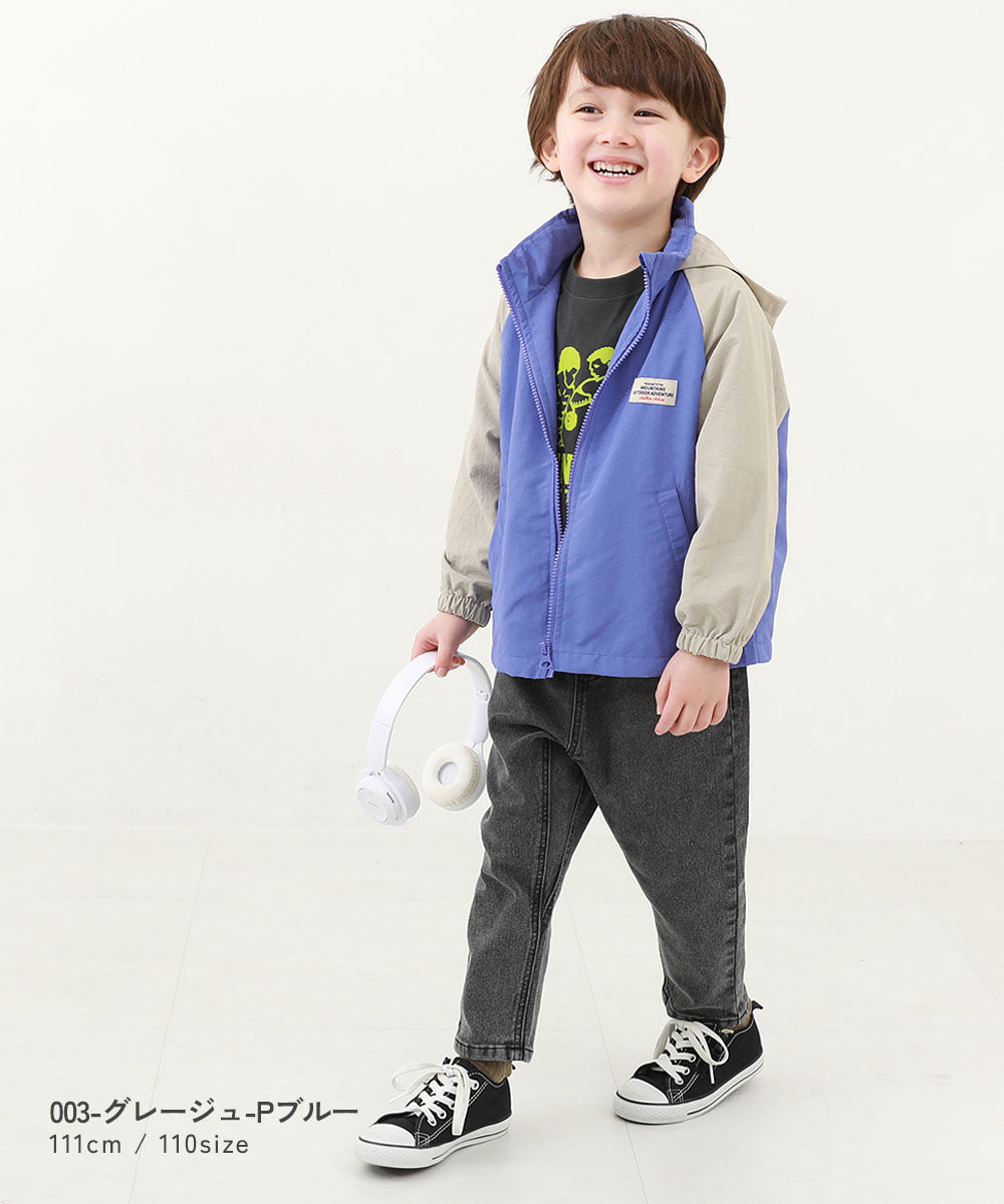 Japanese children's clothing dev!rock waterproof series thin windbreaker hood with storage capacity of 100-160cm. Boys' and girls' spring and summer outerwear