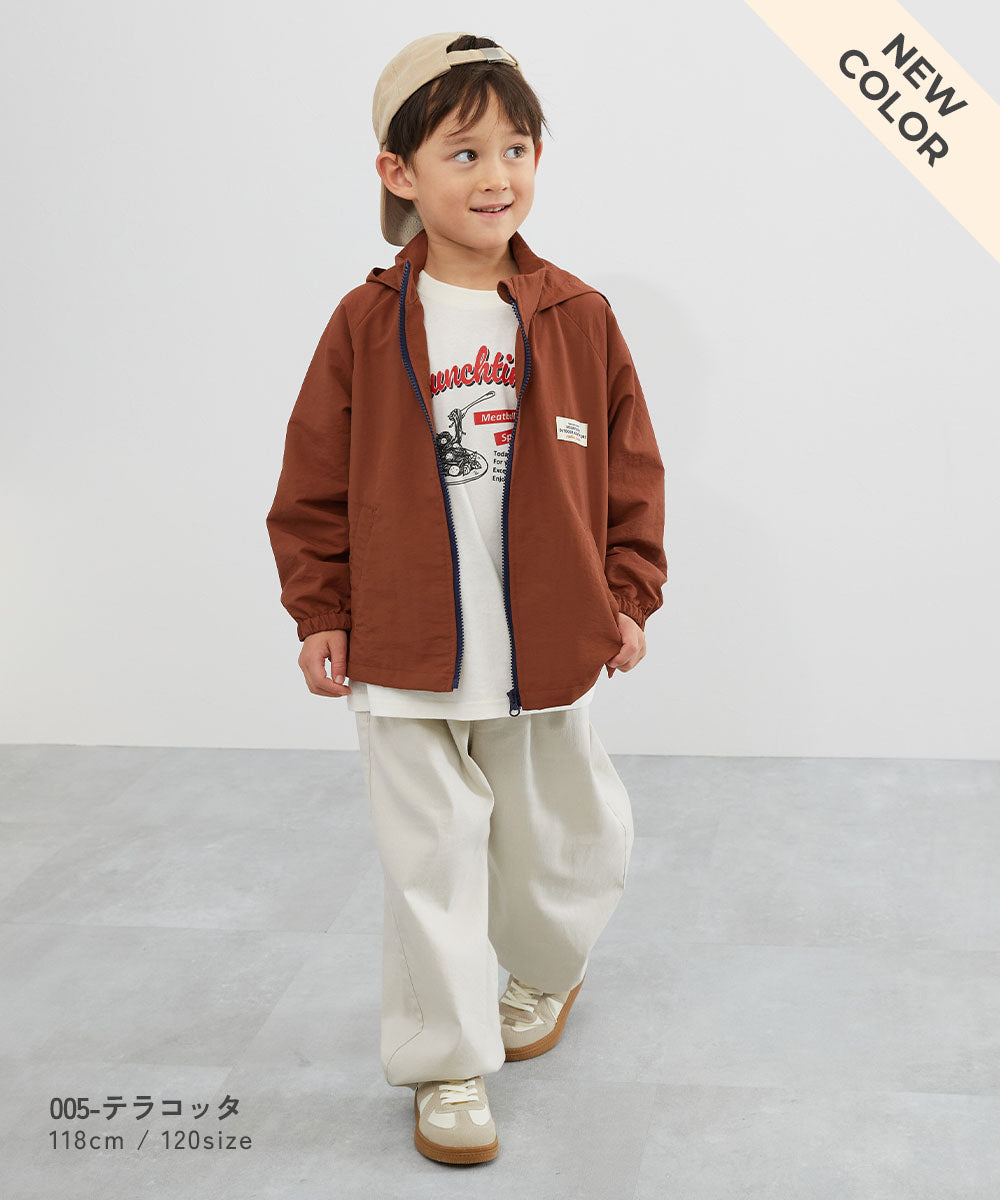 Japanese children's clothing dev!rock waterproof series thin windbreaker hood with storage capacity of 100-160cm. Boys' and girls' spring and summer outerwear