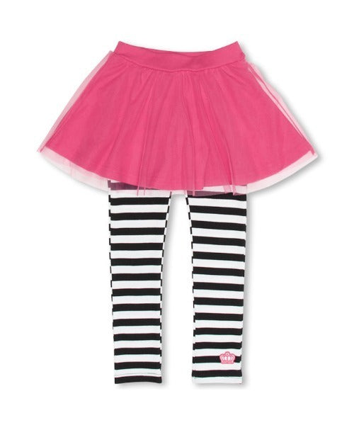 現貨區1-2日寄出--日本童裝 Babydoll 滿印假兩件裙連打底褲 120cm 女童款 四季 SKIRTS PANTS