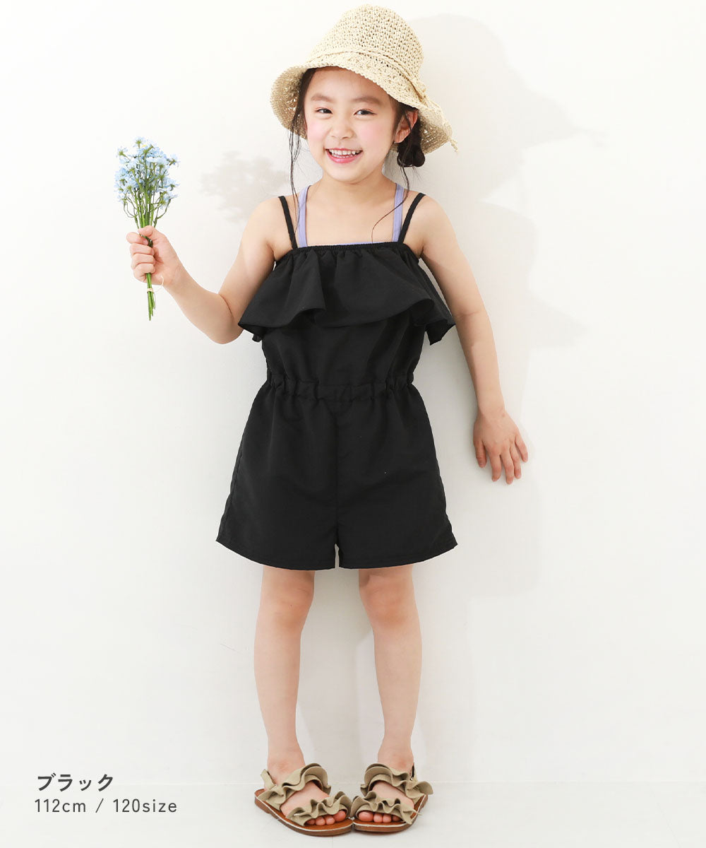 Japanese dev!rock UV-blocking two-piece swimsuit and jumpsuit (100-160cm) for girls. Summer TOPS, PANTS, and jumpsuits. Summer swimsuit collection.