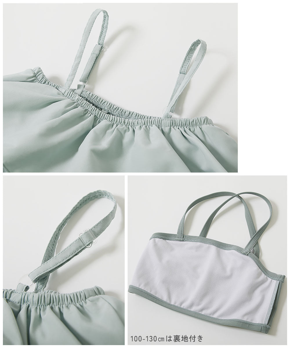 Japanese dev!rock UV-blocking two-piece swimsuit and jumpsuit (100-160cm) for girls. Summer TOPS, PANTS, and jumpsuits. Summer swimsuit collection.