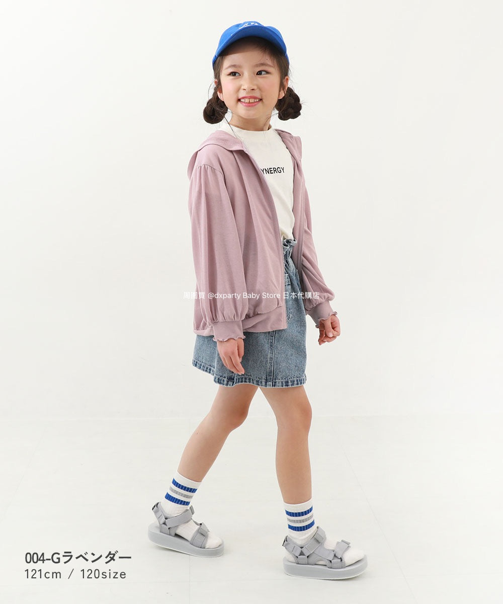 Japanese children's clothing dev!rock UV protection thin loose fungus sleeve hooded jacket 100-160cm girls spring and summer OUTERWEAR