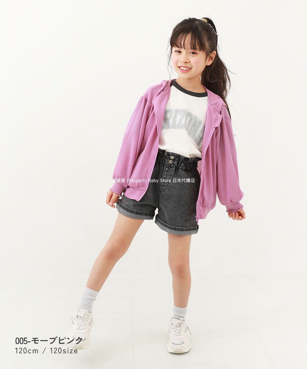 Japanese children's clothing dev!rock UV protection thin loose fungus sleeve hooded jacket 100-160cm girls spring and summer OUTERWEAR