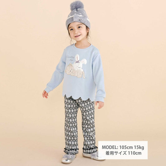 日本童裝 SLAP SLIP 毛毛貼片花邊衛衣 80-130cm 女童款 秋季 TOPS