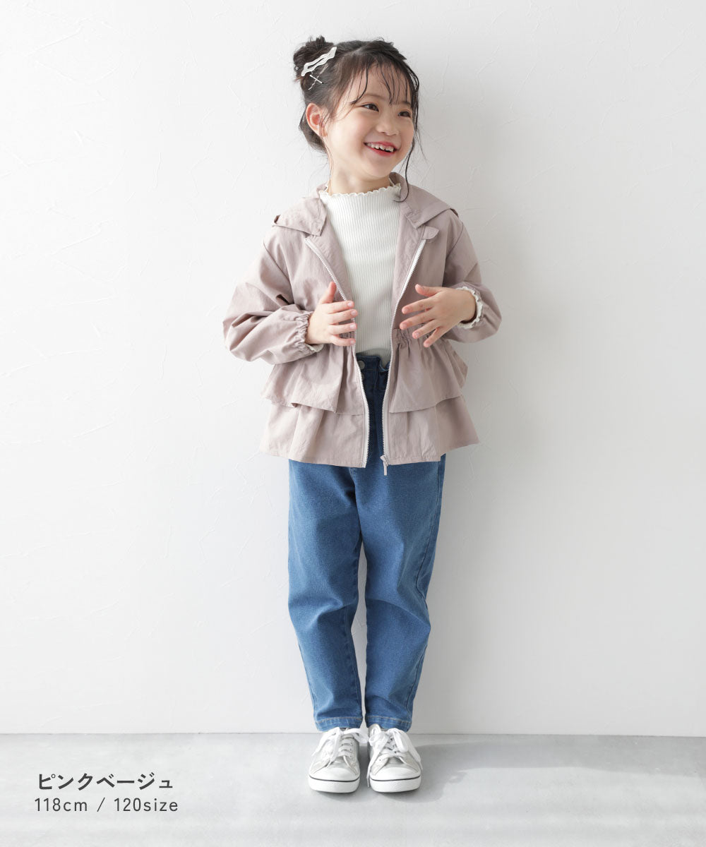 Japanese children's clothing dev!rock waterproof series skirt thin jacket with detachable hood 100-160cm girls spring and summer OUTERWEAR