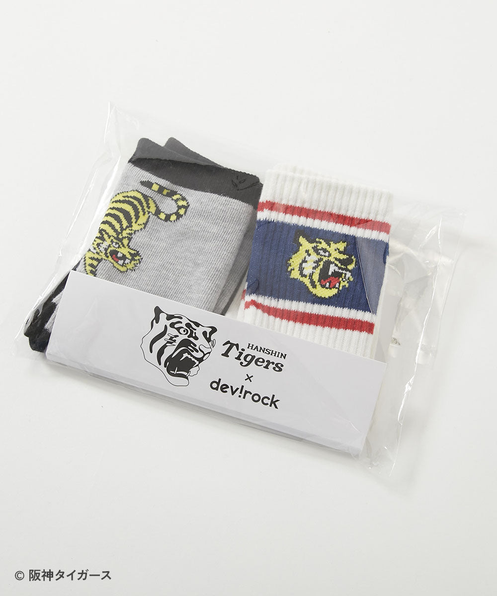 Dev! Rock x Hanshin Tigers Socks (2 pairs, 16-24cm) Socks, Direct from Japan