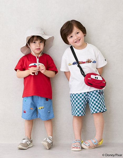 Japanese children's clothing pe#main x Disney embroidered pattern top 80-130cm boys' summer TOPS