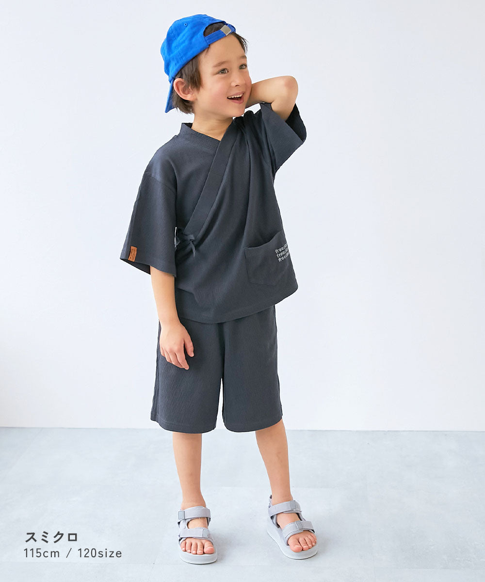 Japanese children's clothing dev!rock Jinbei Japanese Kimono 100-160cm Boys' Summer TOPS PANTS Japanese Summer Festival Special