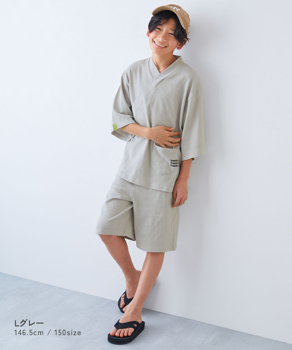 Japanese children's clothing dev!rock Jinbei Japanese Kimono 100-160cm Boys' Summer TOPS PANTS Japanese Summer Festival Special