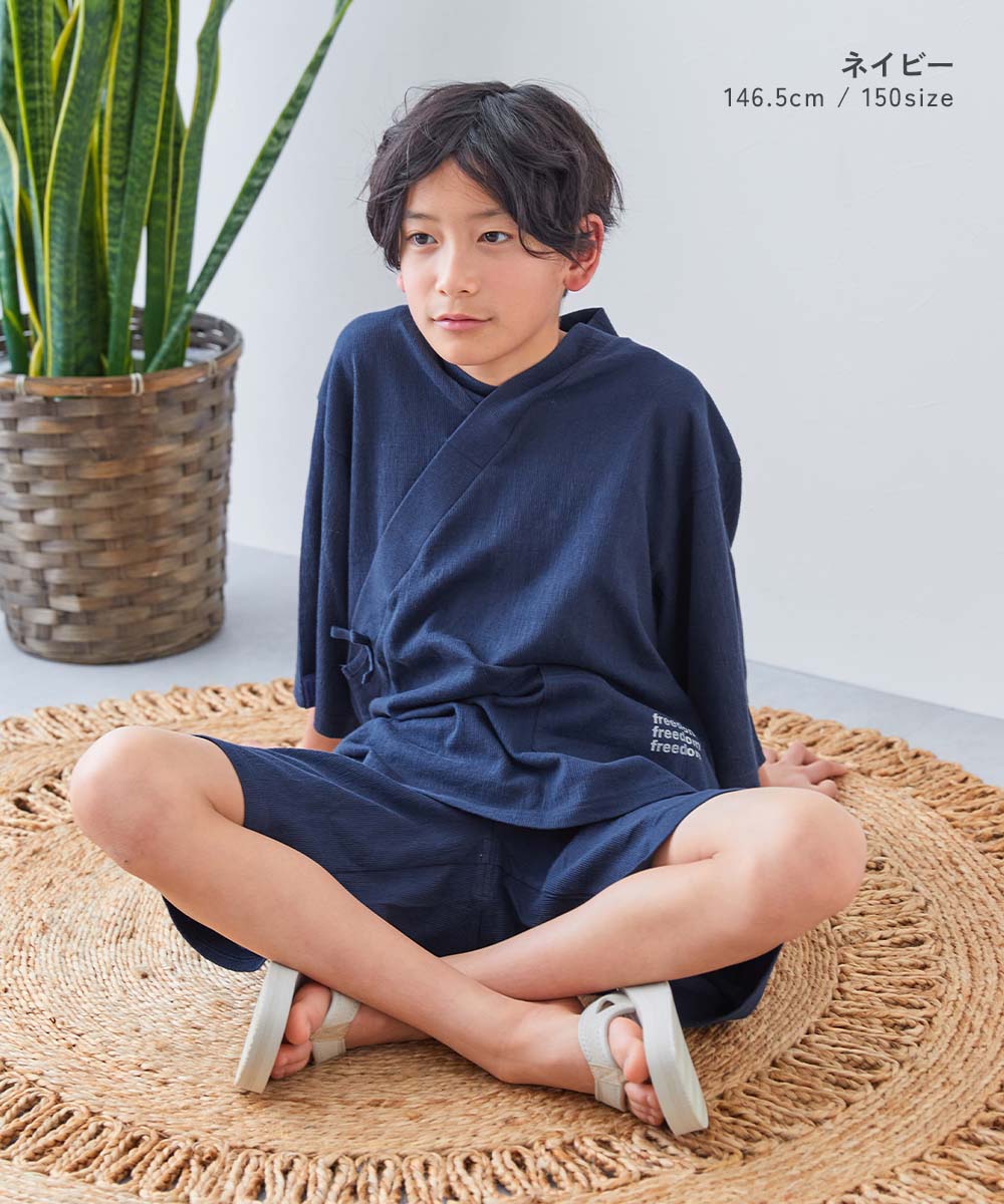 Japanese children's clothing dev!rock Jinbei Japanese Kimono 100-160cm Boys' Summer TOPS PANTS Japanese Summer Festival Special