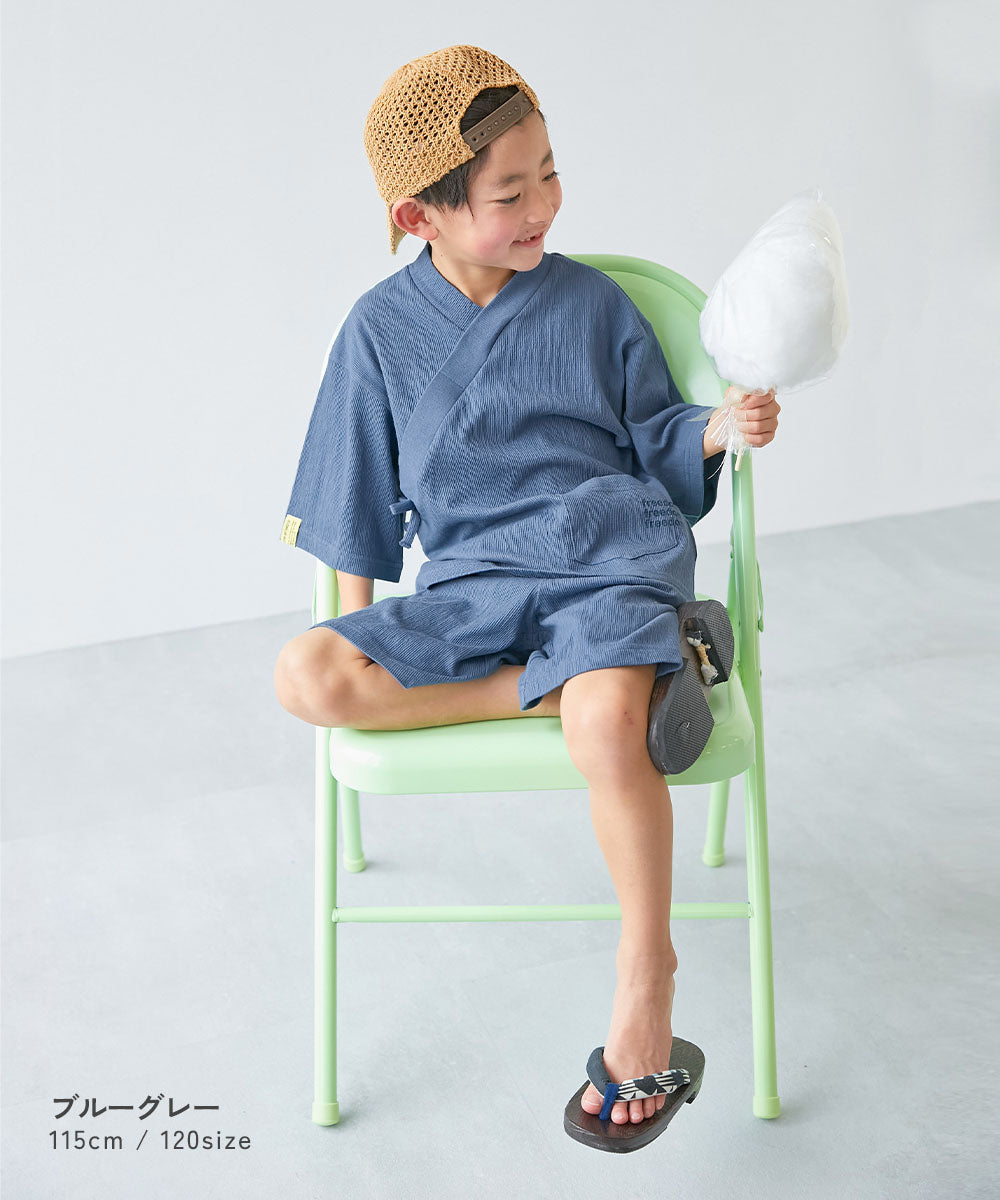 Japanese children's clothing dev!rock Jinbei Japanese Kimono 100-160cm Boys' Summer TOPS PANTS Japanese Summer Festival Special
