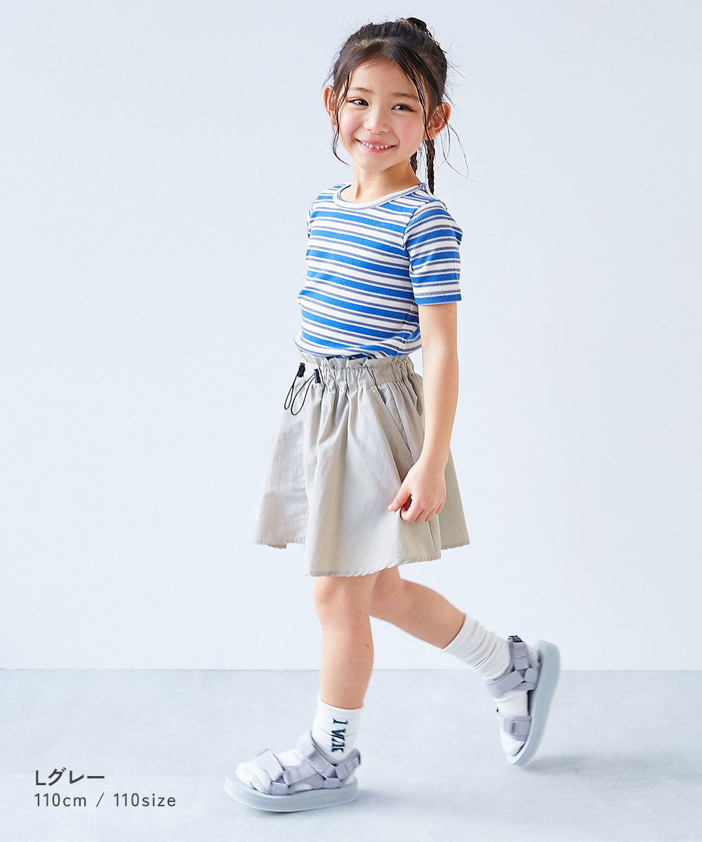 Japanese children's clothing dev!rock waterproof series drawstring work skirt 100-160cm girls summer SKIRTS