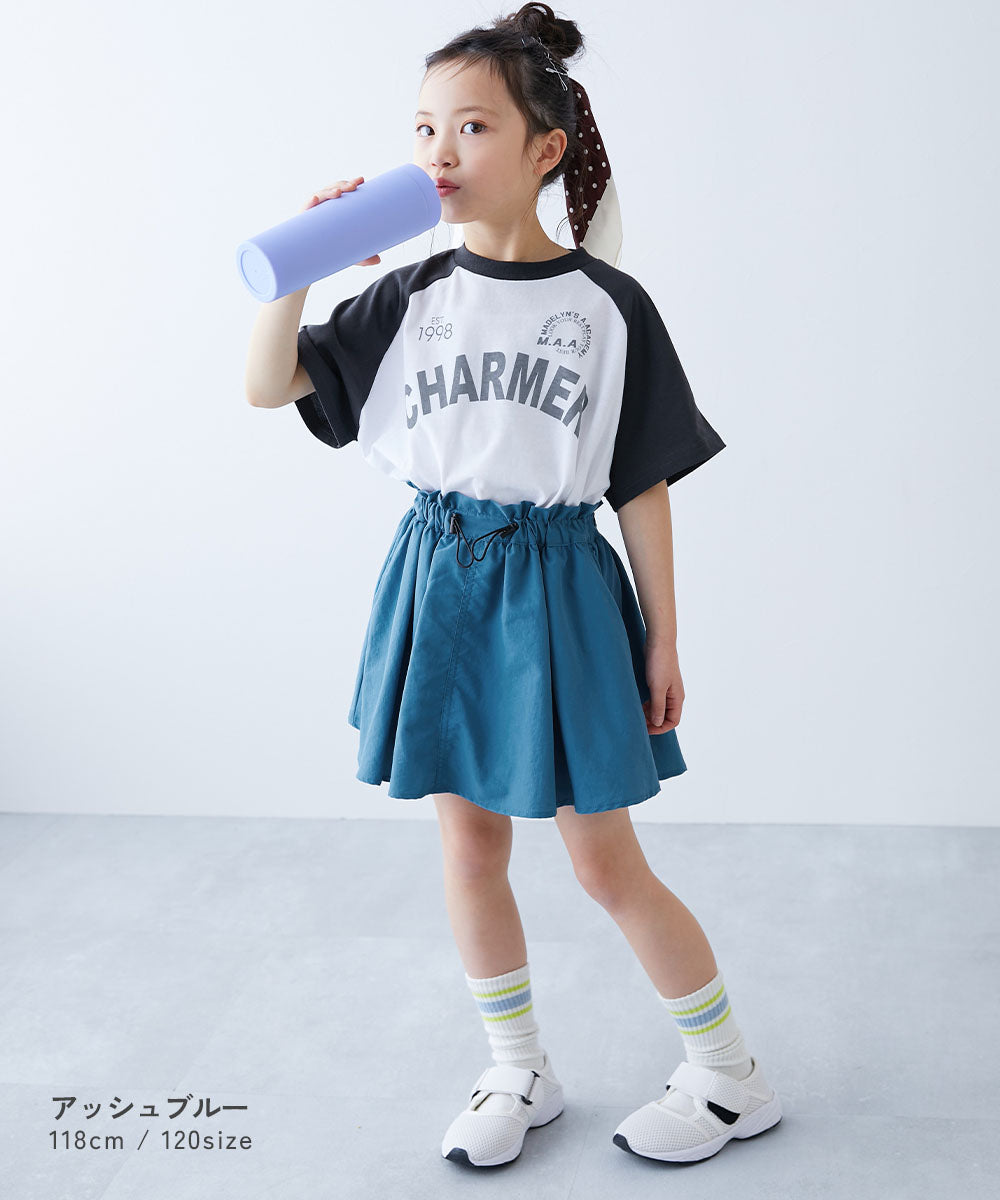 Japanese children's clothing dev!rock waterproof series drawstring work skirt 100-160cm girls summer SKIRTS