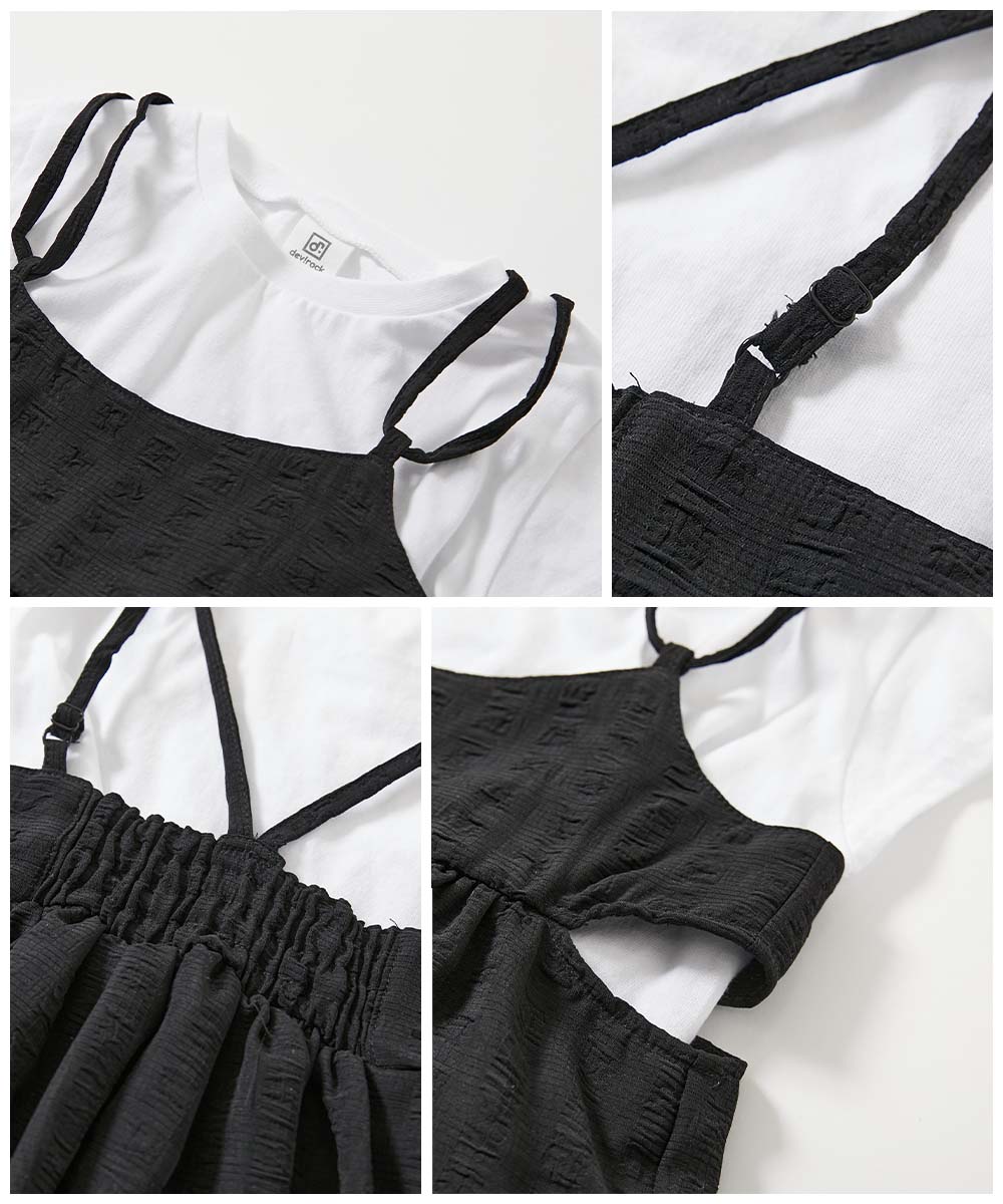 日本童裝 dev!rock 吊帶裙及短袖上衣兩件套裝 100-160cm 女童款 夏季 TOPS DRESSES