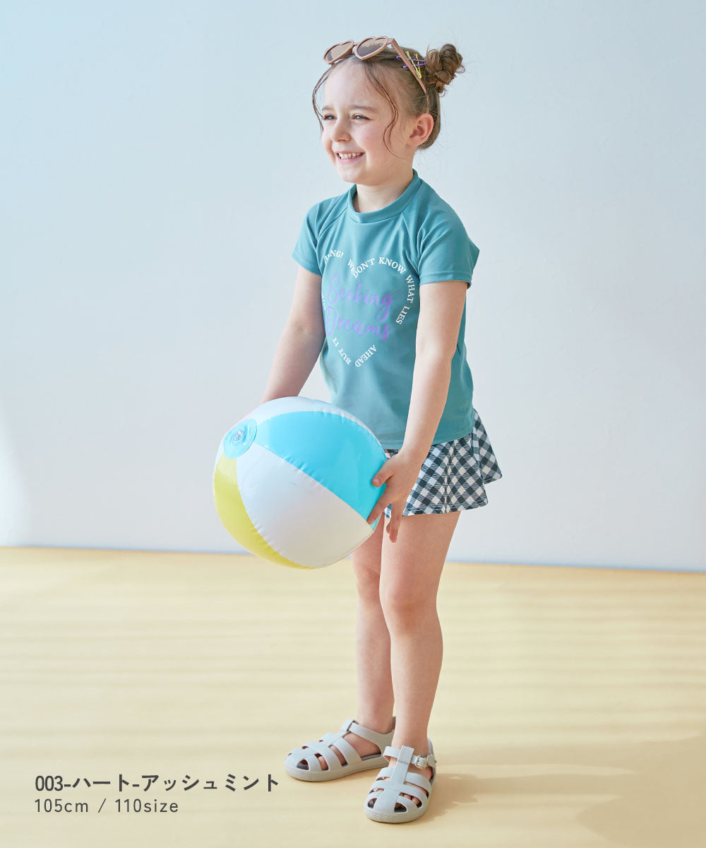 Japanese children's clothing dev!rock UV protection two-piece swimsuit set 100-160cm girls summer swimsuit special edition