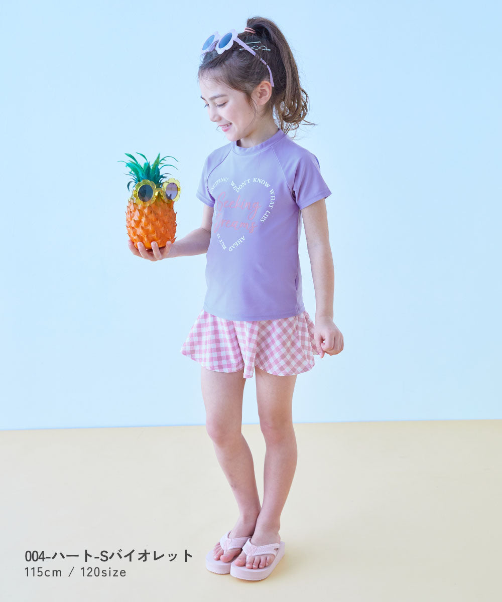 Japanese children's clothing dev!rock UV protection two-piece swimsuit set 100-160cm girls summer swimsuit special edition