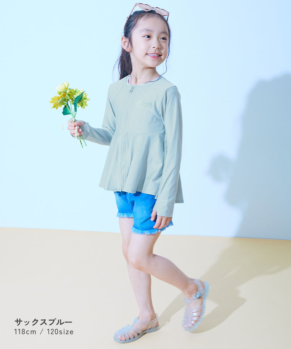 Japanese children's clothing dev!rock UV protection skirt swimsuit jacket 100-160cm girls summer play swimsuit special edition