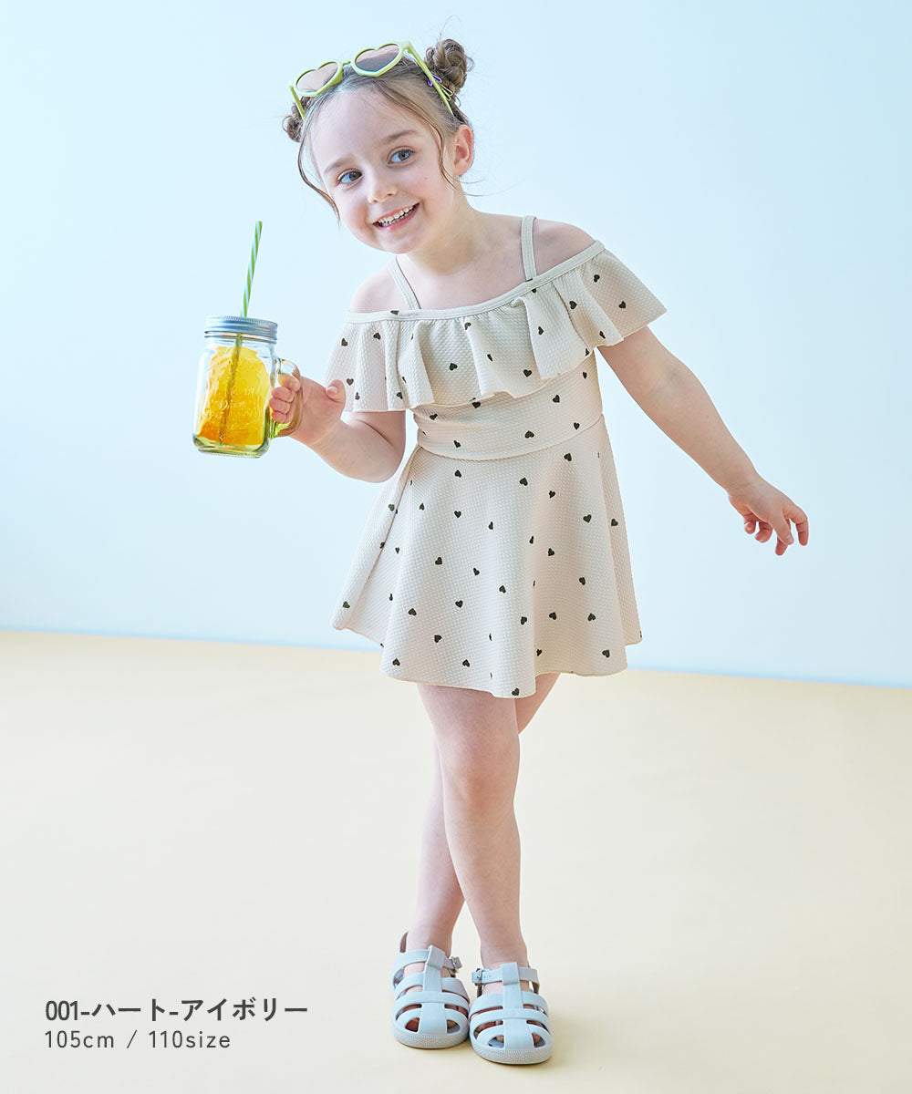 Japanese children's clothing dev!rock UV protection two-piece swimsuit set 100-160cm girls summer swimsuit special edition