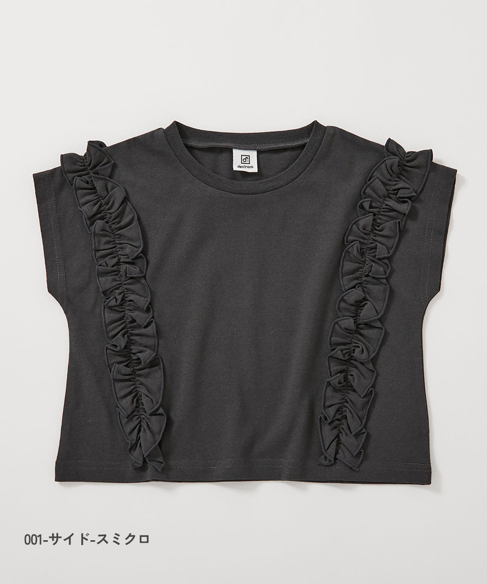 Japanese children's clothing dev!rock lace pattern top 100-160cm girls summer TOPS