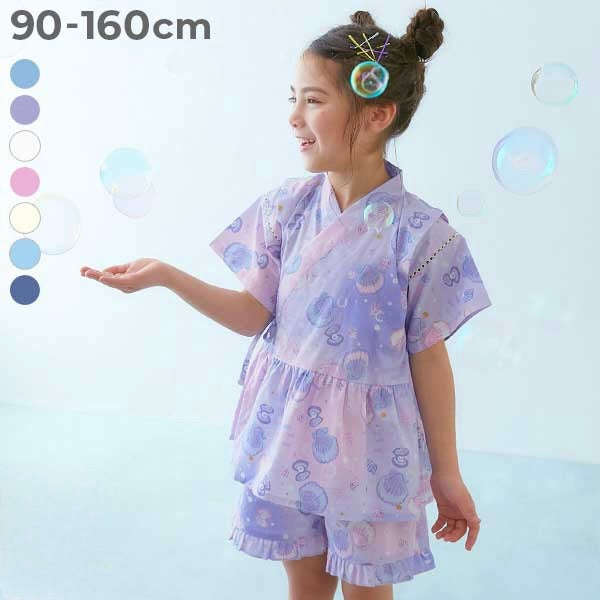Japanese children's clothing dev!rock Jinbei Japanese Kimono 90-160cm Girls Summer TOPS PANTS Japanese Summer Festival Special