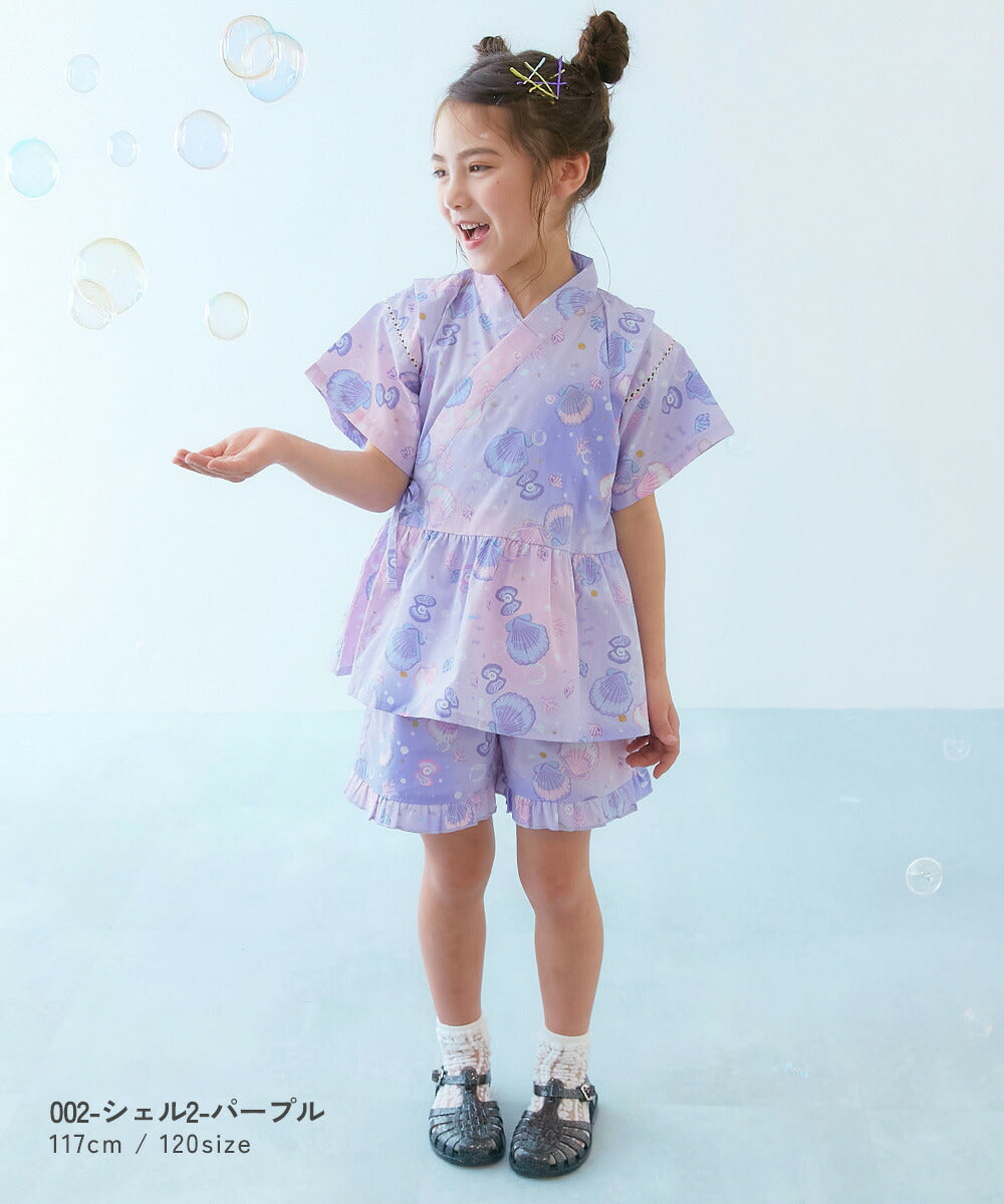 Japanese children's clothing dev!rock Jinbei Japanese Kimono 90-160cm Girls Summer TOPS PANTS Japanese Summer Festival Special