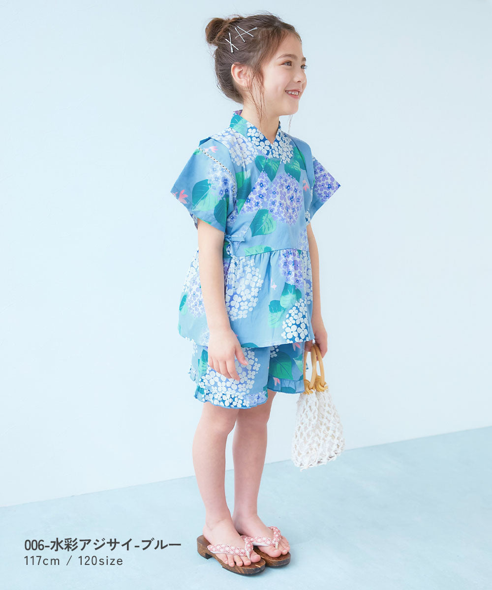 Japanese children's clothing dev!rock Jinbei Japanese Kimono 90-160cm Girls Summer TOPS PANTS Japanese Summer Festival Special