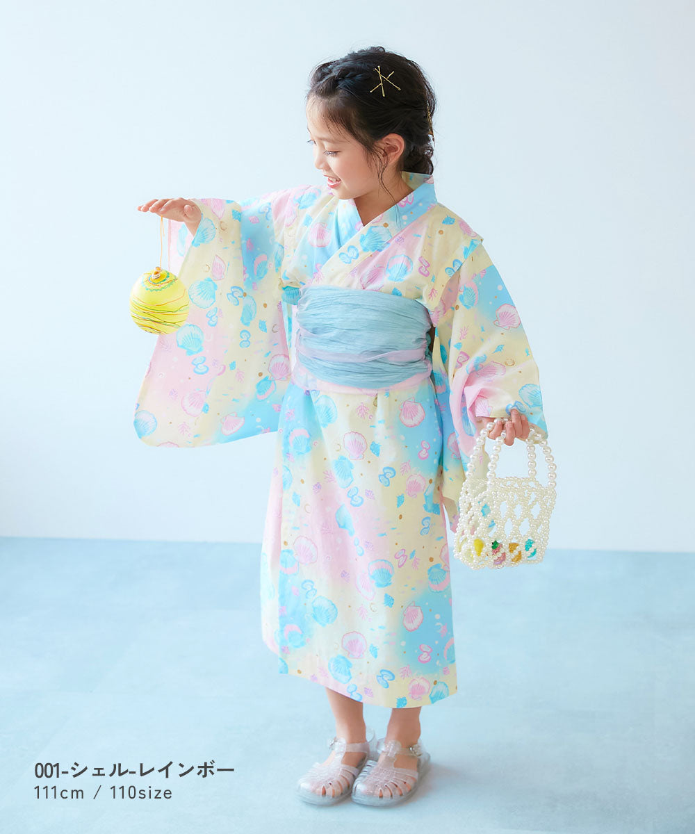 Japanese children's clothing dev!rock Yukata Japanese Kimono 90-160cm Girls Summer Dresses Japanese Summer Festival Special