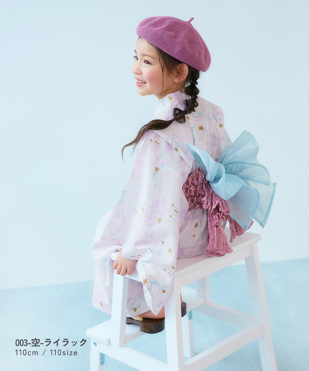 Japanese children's clothing dev!rock Yukata Japanese Kimono 90-160cm Girls Summer Dresses Japanese Summer Festival Special