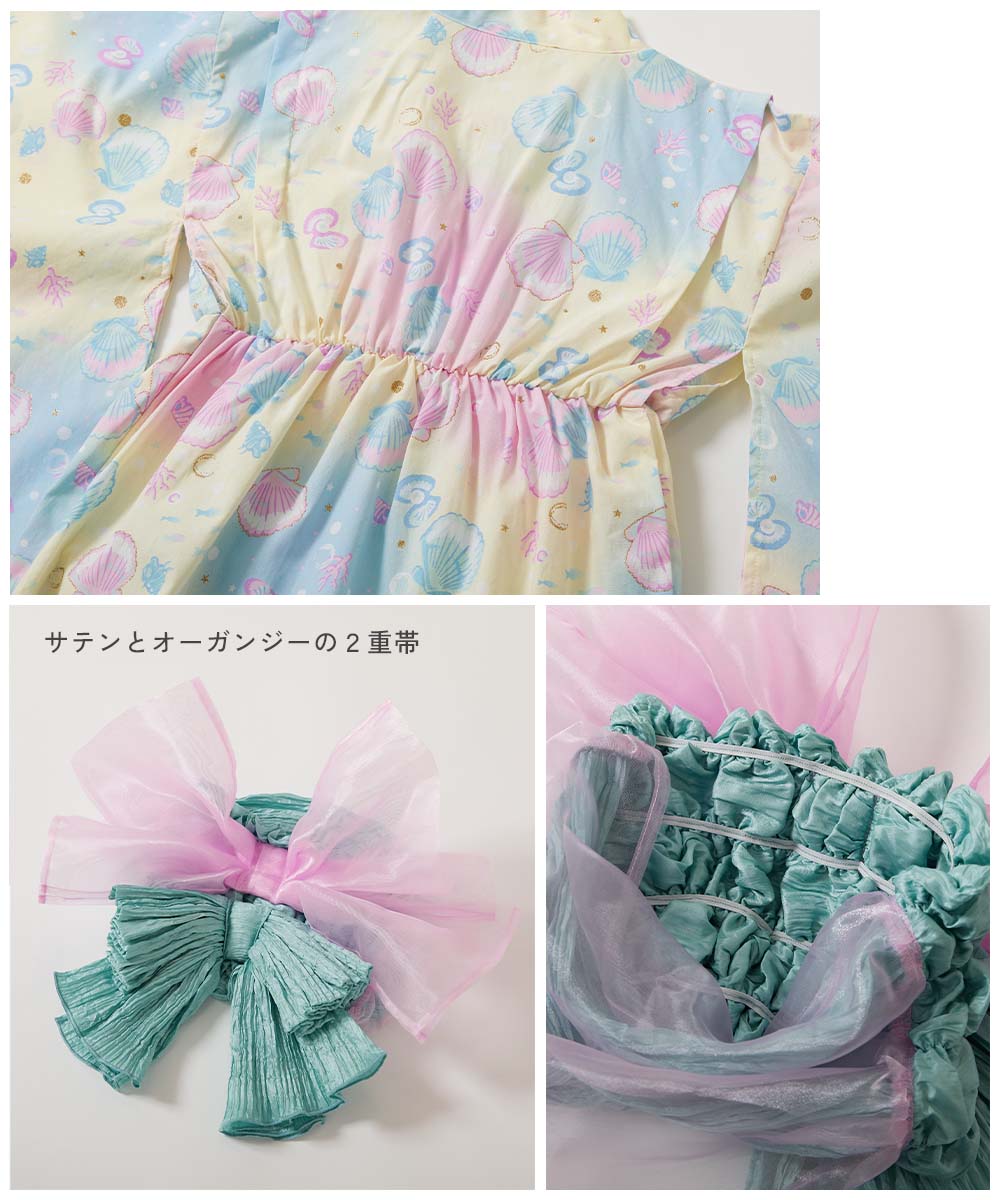 Japanese children's clothing dev!rock Yukata Japanese Kimono 90-160cm Girls Summer Dresses Japanese Summer Festival Special