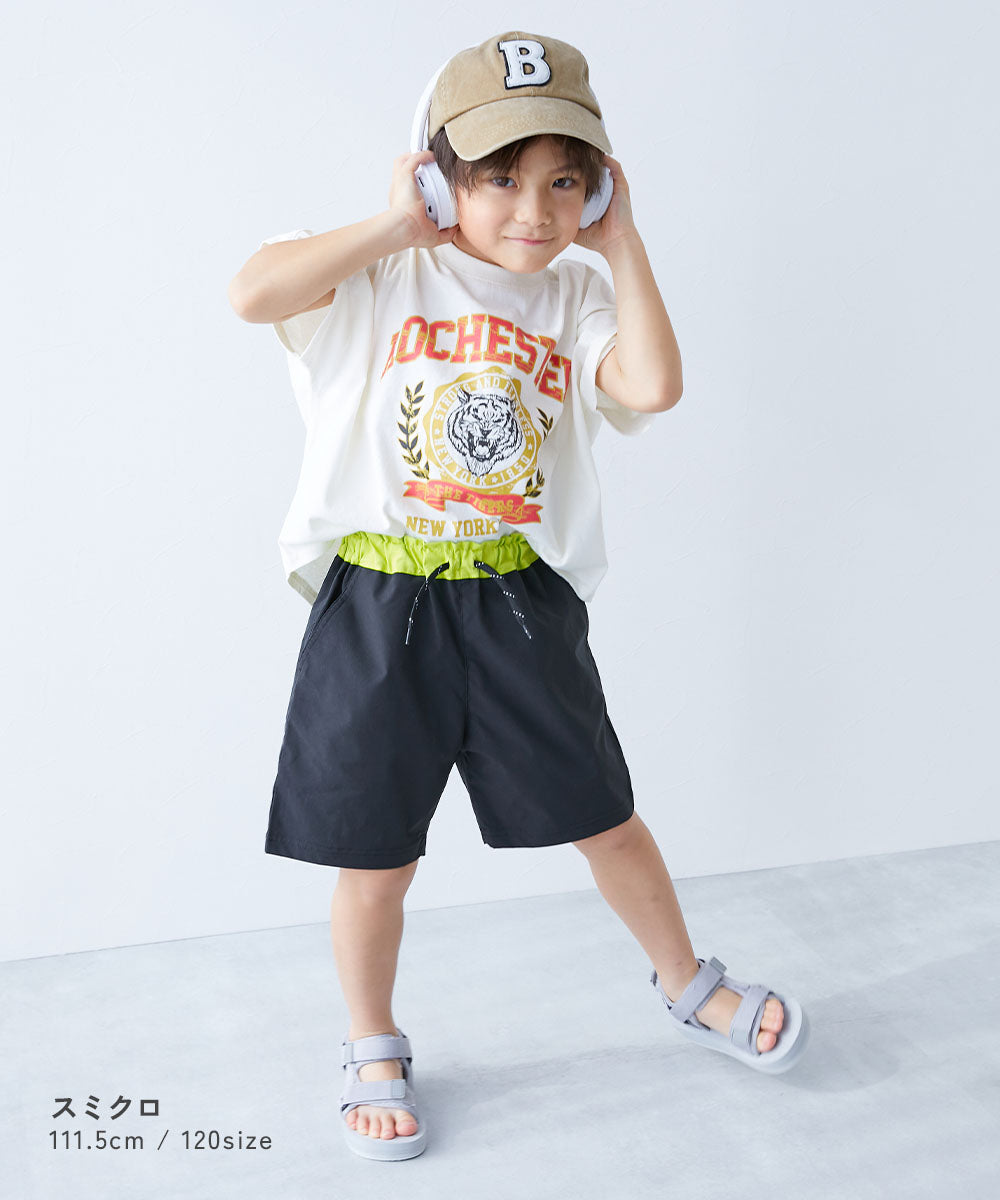 Japanese dev!rock wrinkle-resistant drawstring shorts (100-160cm) for boys and girls (summer PANTS)